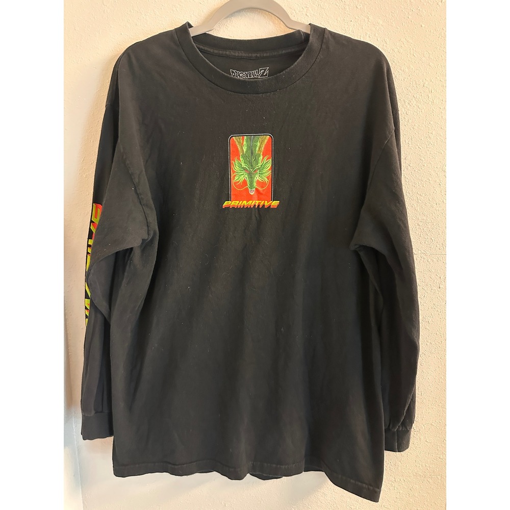 Primitive x Dragon Ball Z Shenron Black Long Sleeve T Shirt Mens L Skateboarding